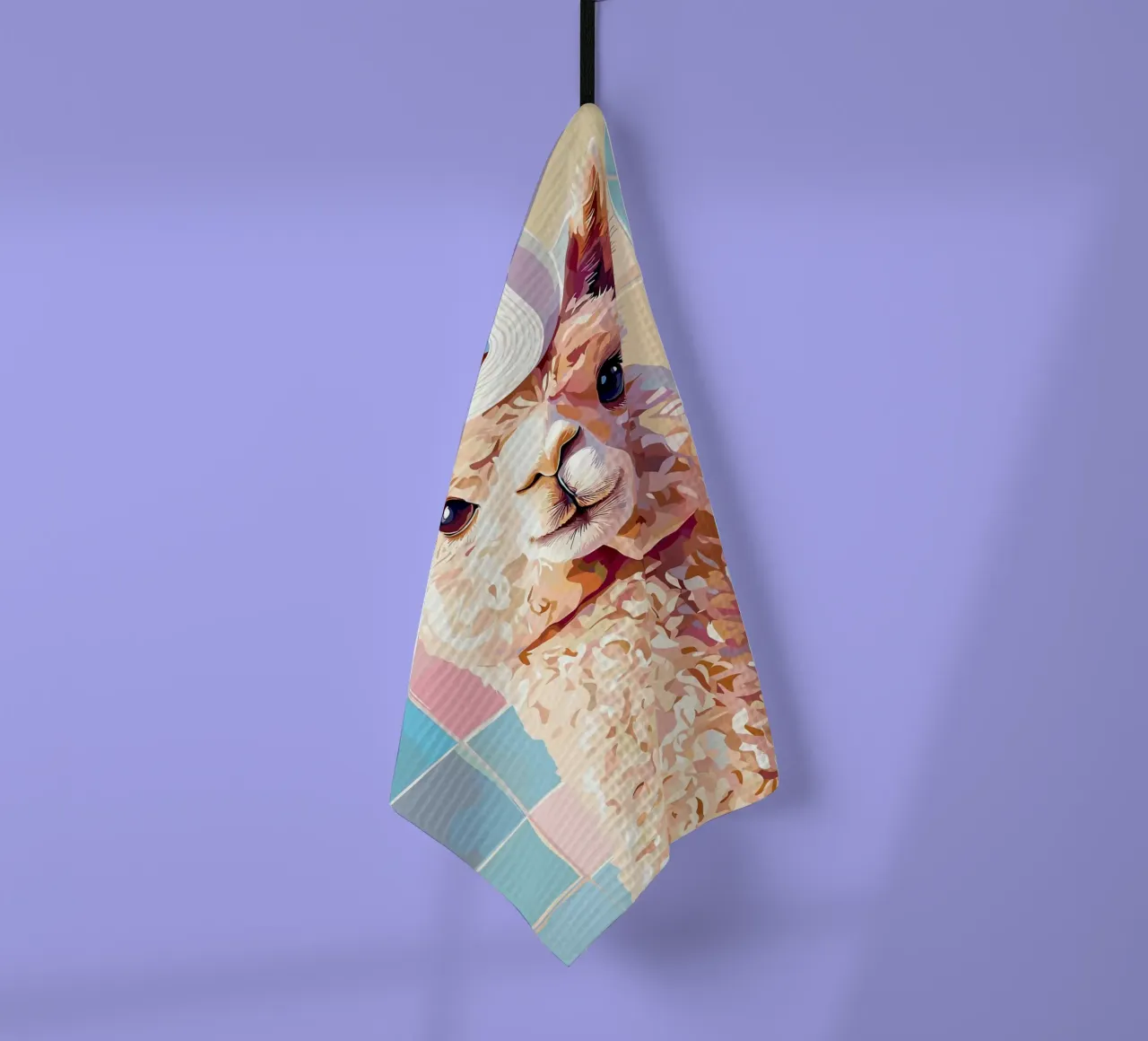 Lama con carta igienica in testa canovaccio da cucina da JoyWalkerShop
