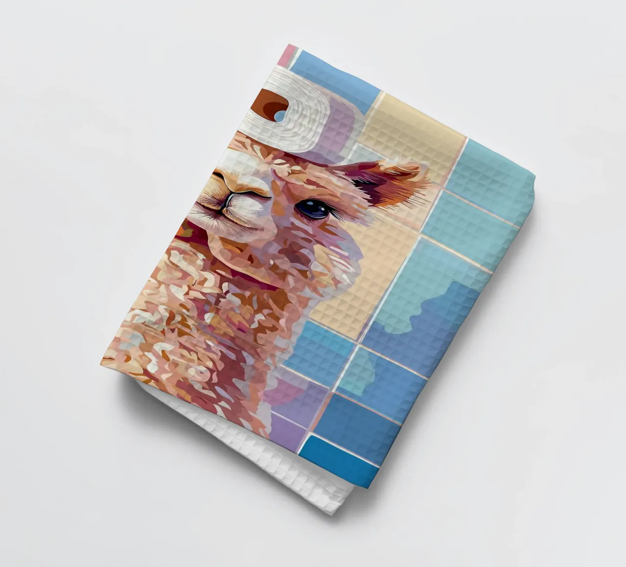 Lama con carta igienica in testa canovaccio da cucina da JoyWalkerShop