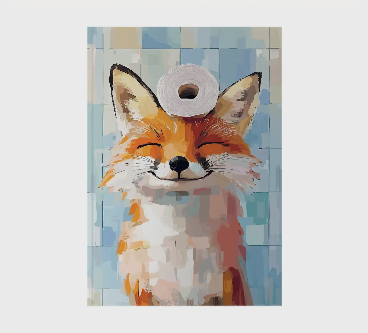 Smiling Fox with Toilet Paper Roll notebook by JoyWalkerShop