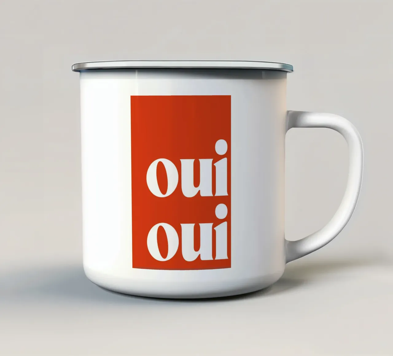 Tipografia francese Arte minimalista retrò tazza in smalto da pdigitalprints