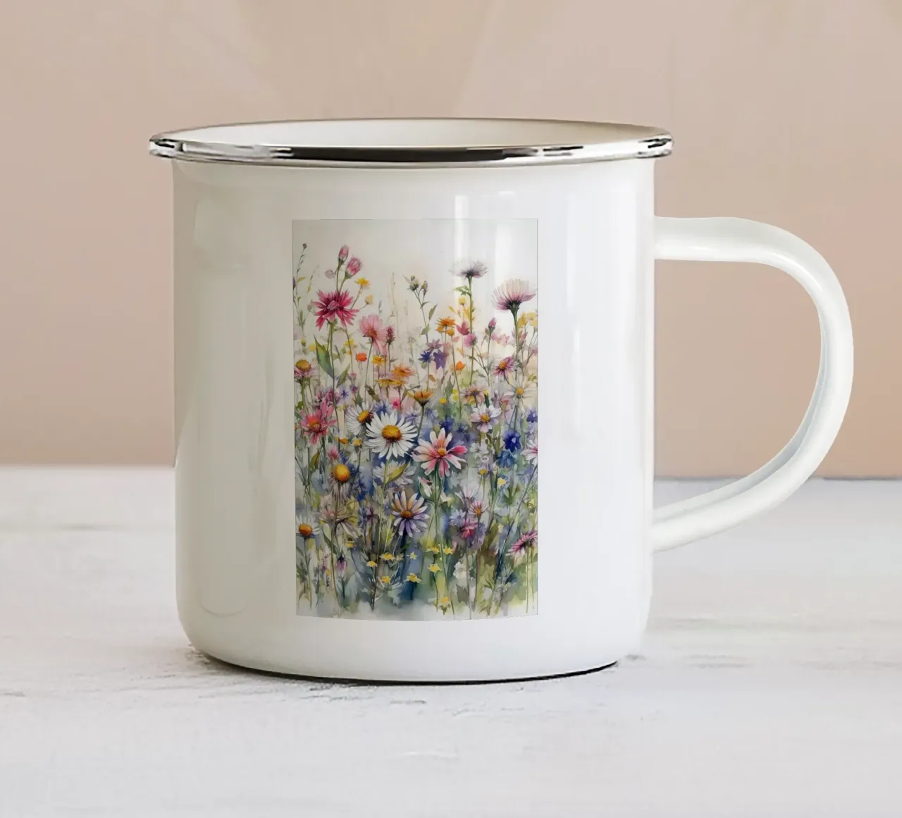 Fiori selvatici I tazza in smalto da Leahprint