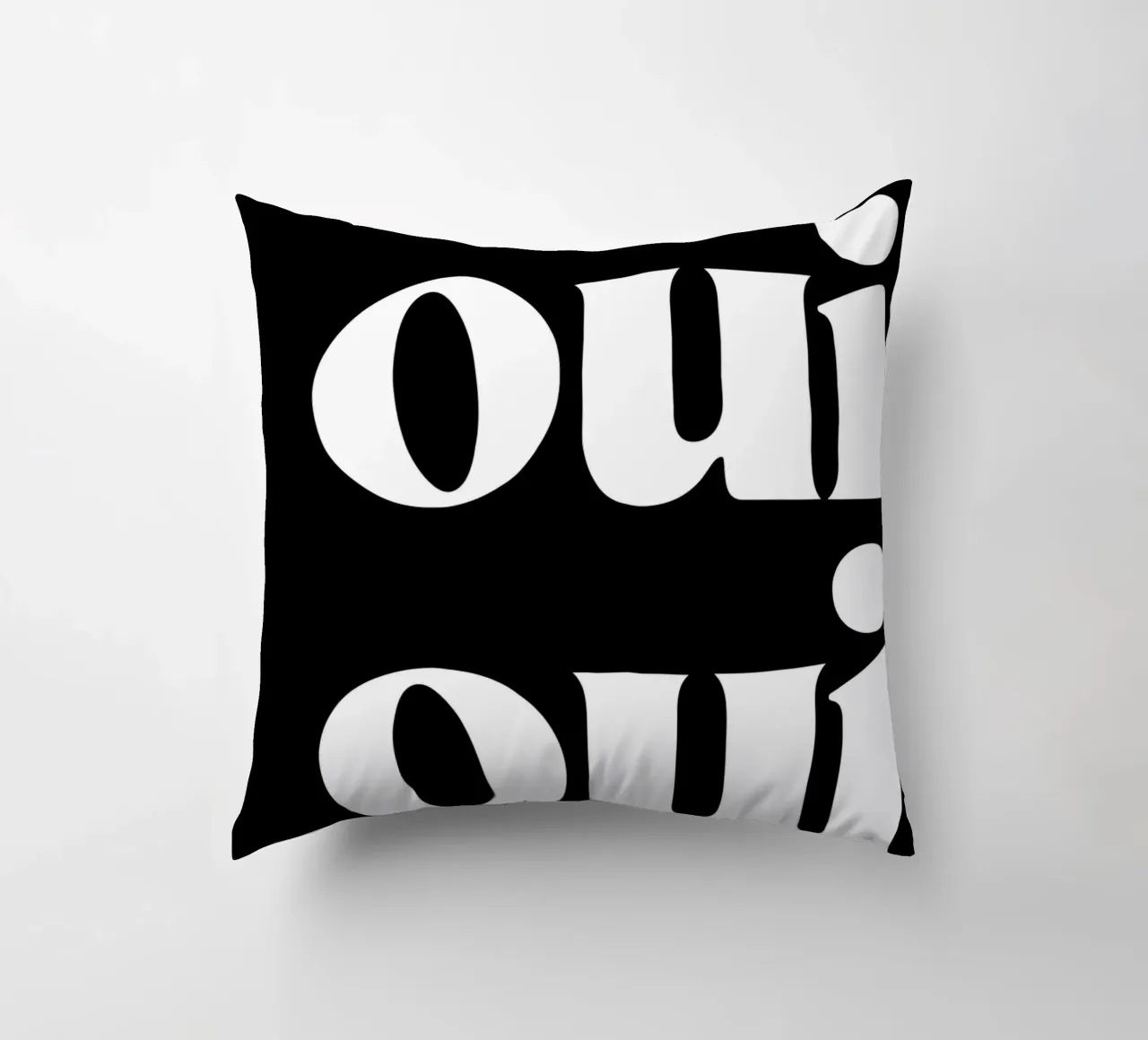 Arte tipografica di ispirazione francese in un audace stile retrò cuscino da pdigitalprints