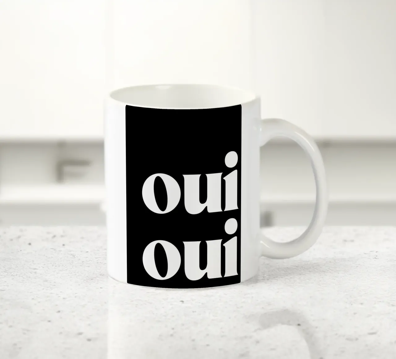 Arte tipografica di ispirazione francese in un audace stile retrò tazza in ceramica da pdigitalprints