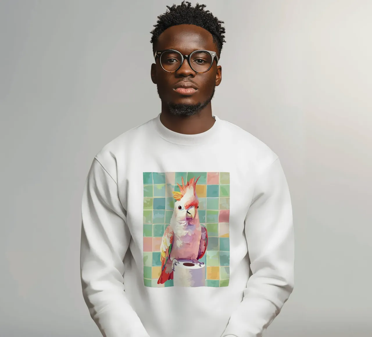 Cacatua rosa su rotolo di carta igienica felpa da JoyWalkerShop