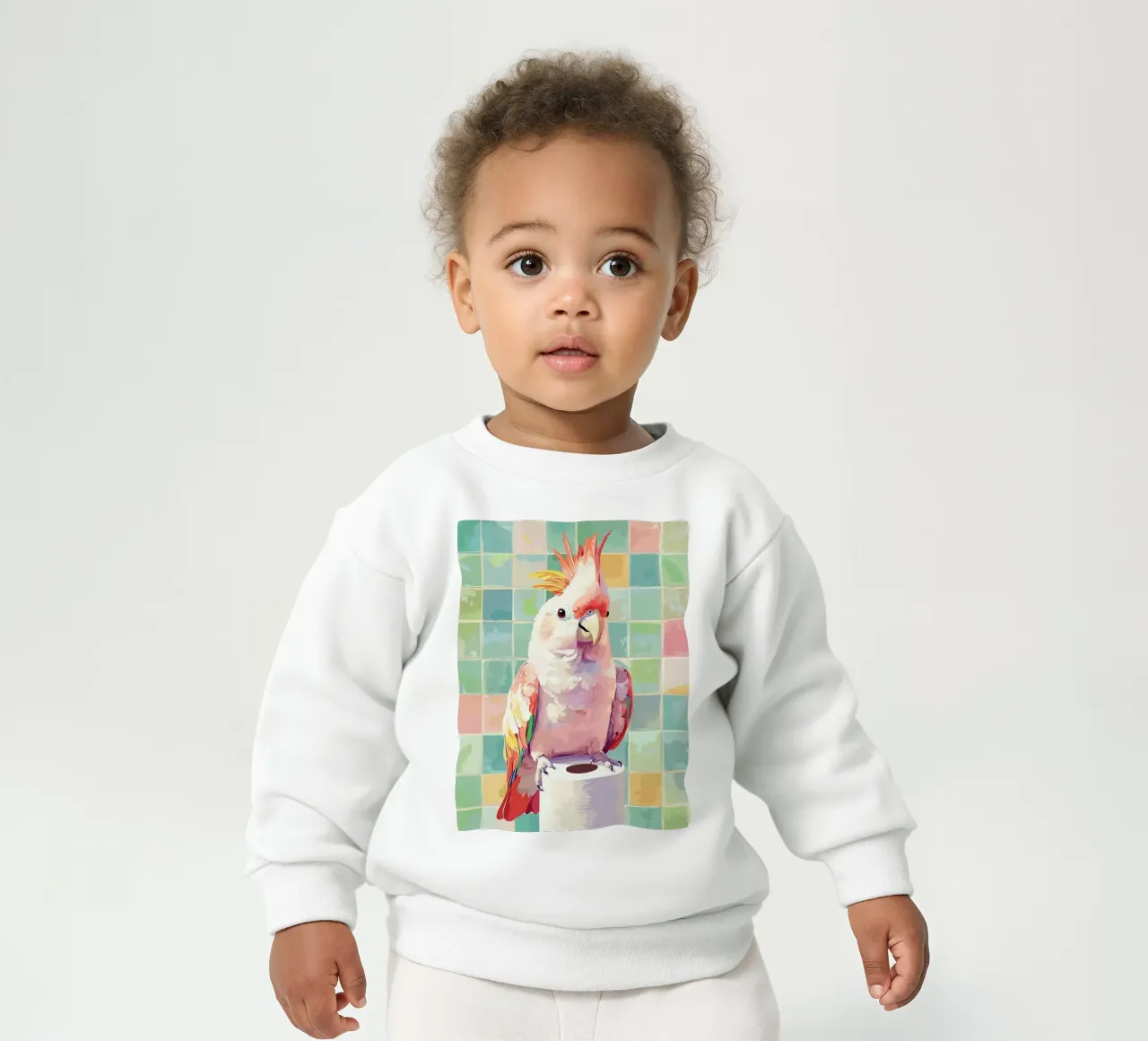 Cacatua rosa su rotolo di carta igienica felpa neonato da JoyWalkerShop