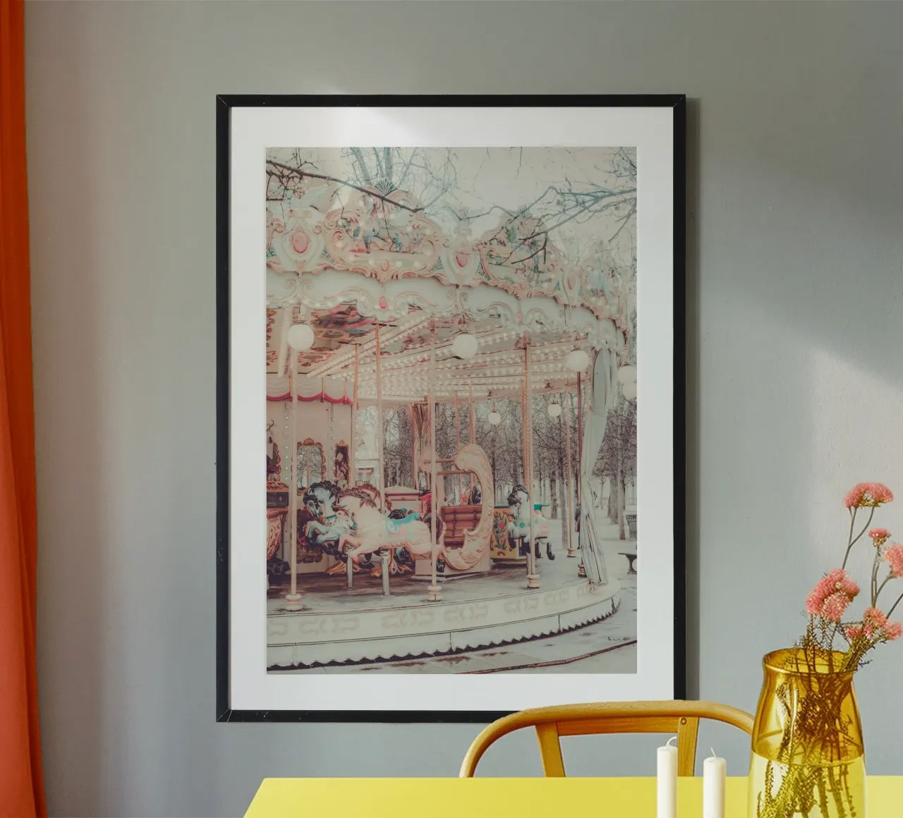 Paris Carousel poster van GraceDigitalArtCo