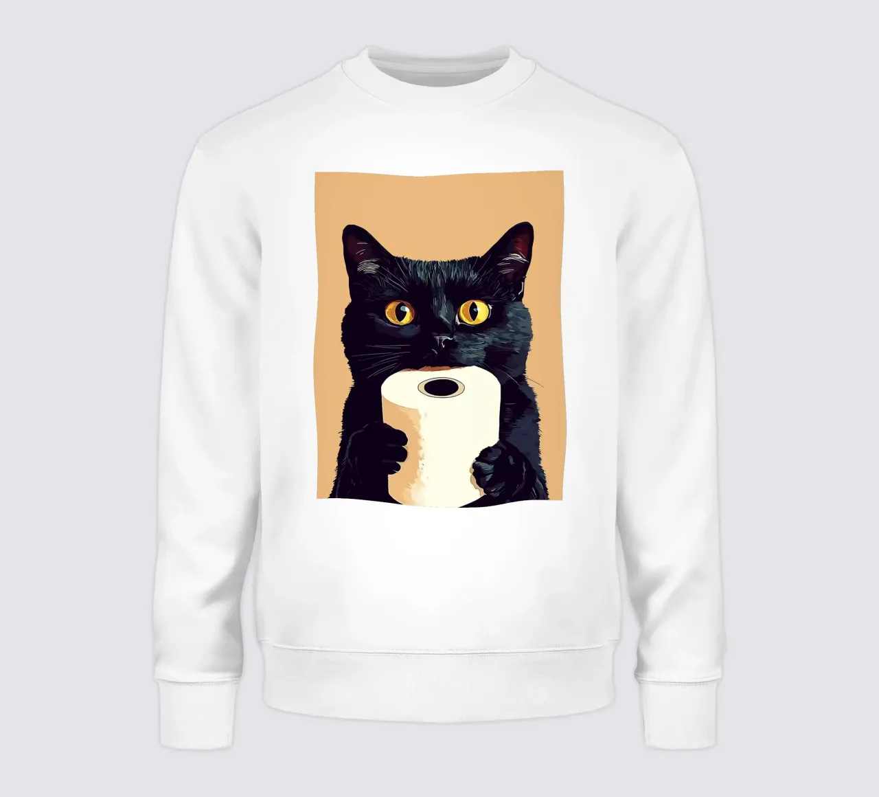Gatto nero con rotolo di carta igienica felpa da JoyWalkerShop
