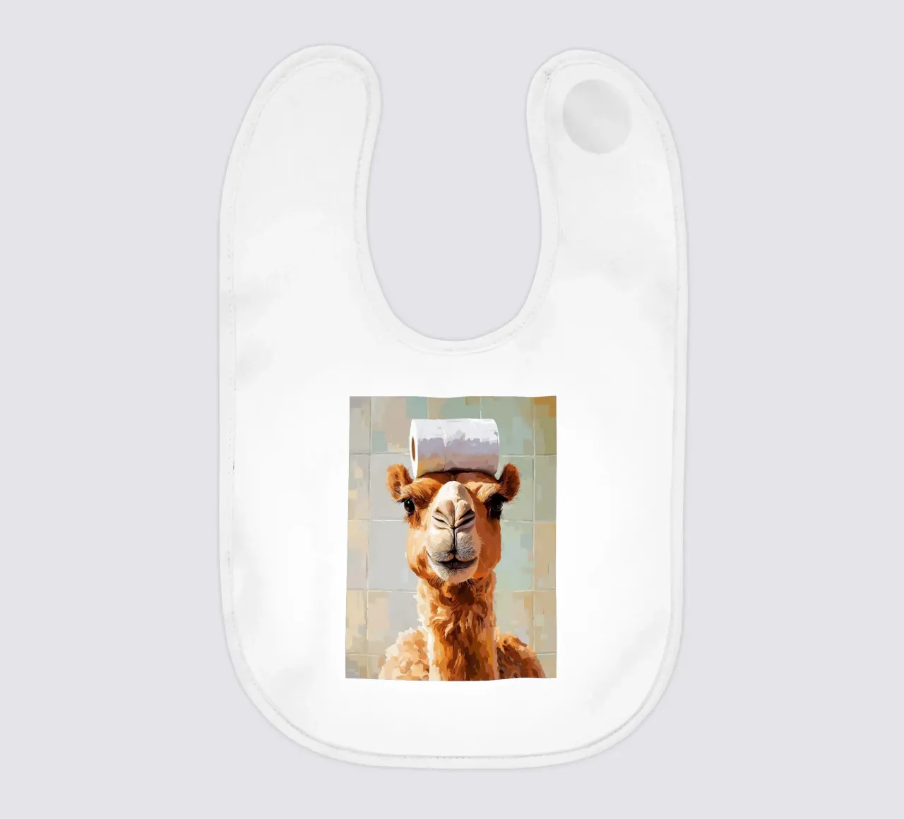 Cammello con carta igienica in testa bavaglino da JoyWalkerShop