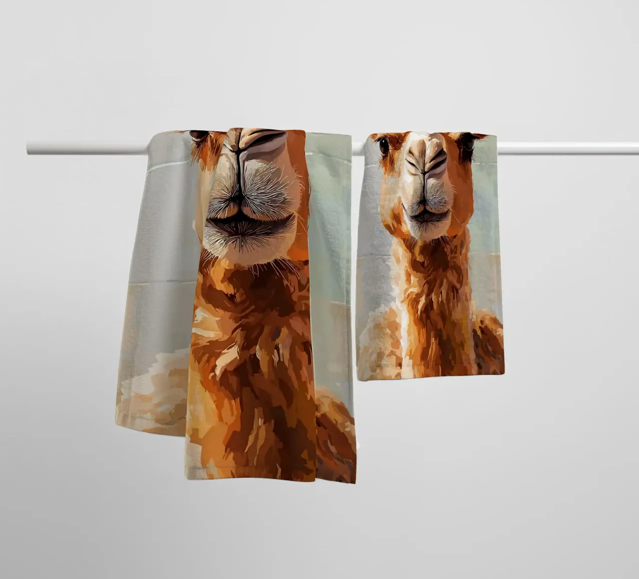 Camel with Toilet Paper on Head towel by JoyWalkerShop