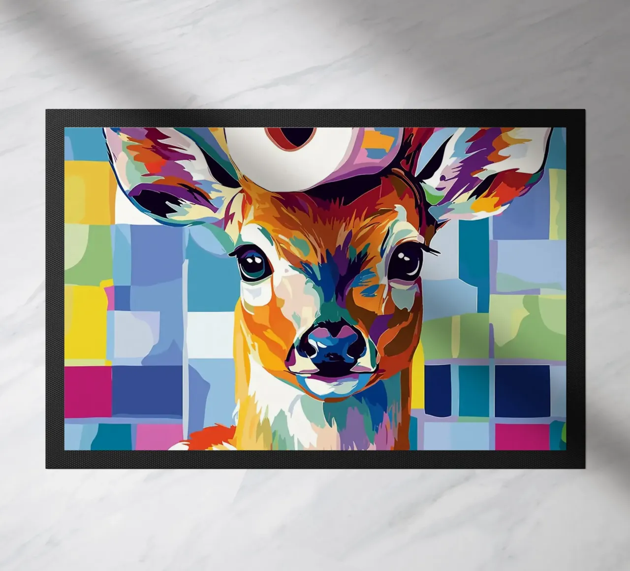 Cervo colorato con rotolo di carta igienica zerbino da JoyWalkerShop