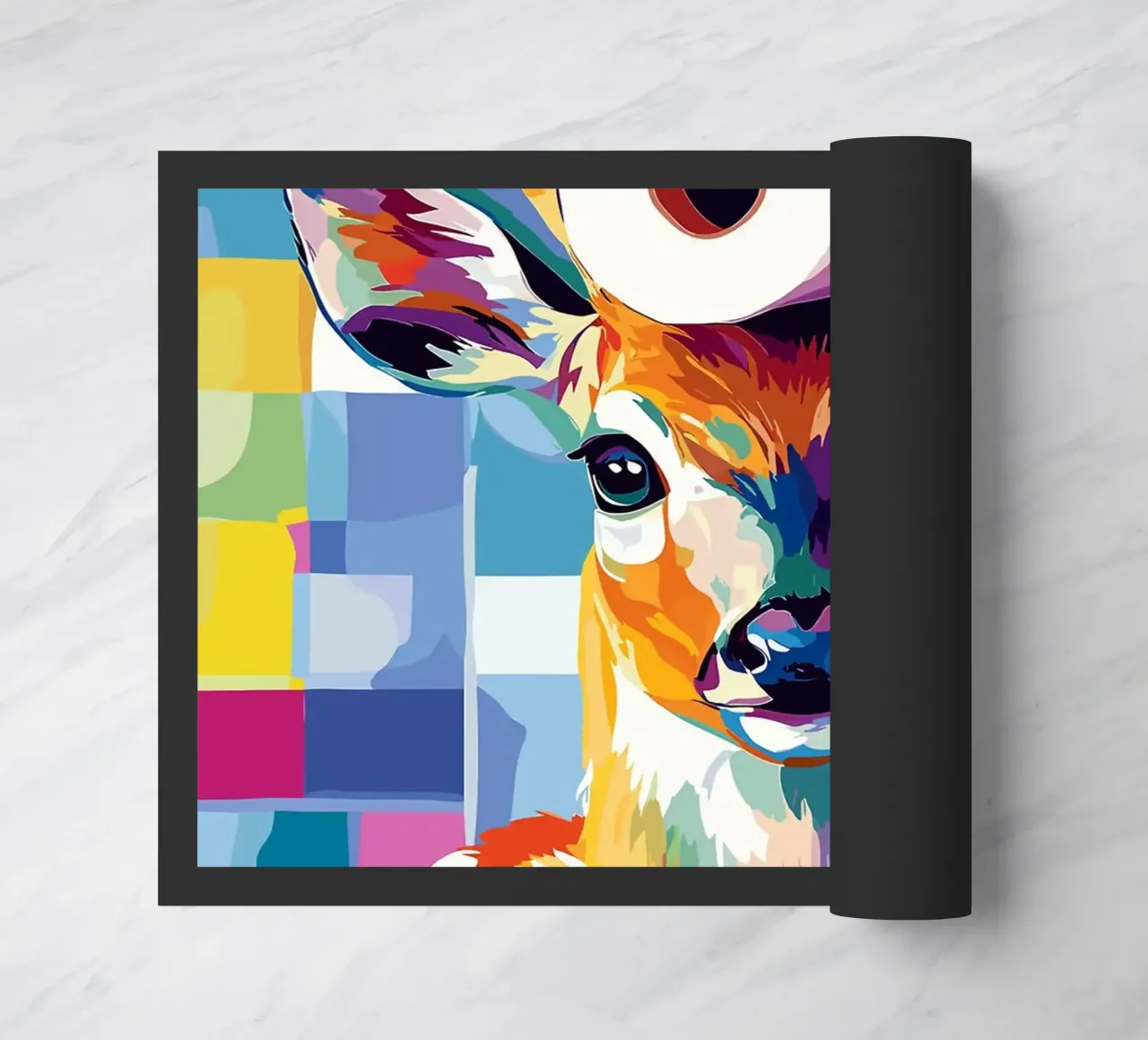 Cervo colorato con rotolo di carta igienica zerbino da JoyWalkerShop