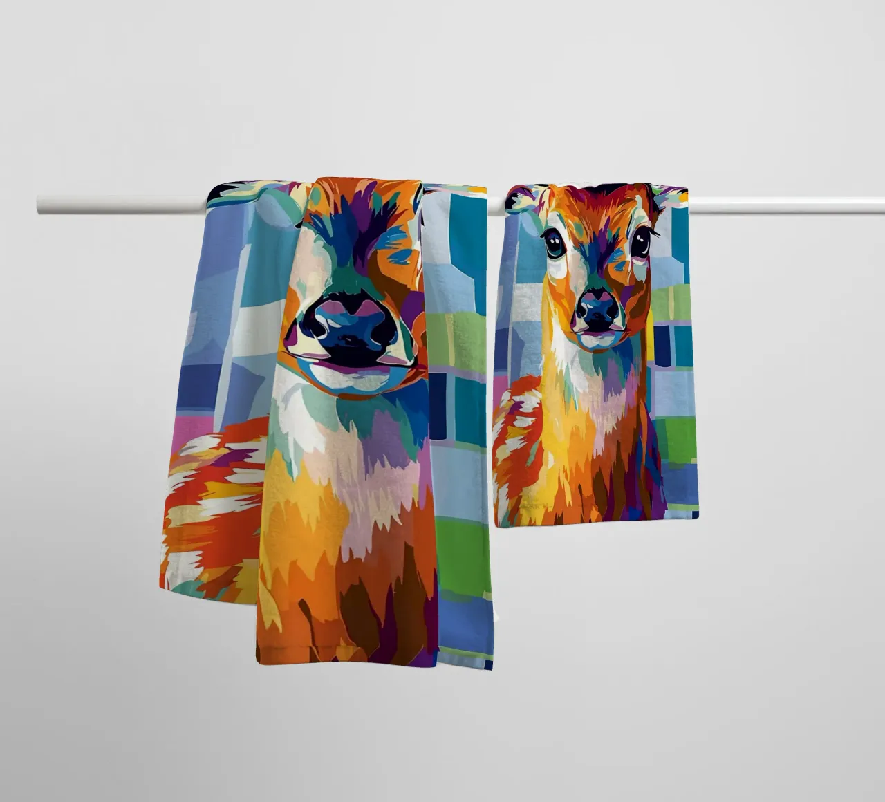 Cervo colorato con rotolo di carta igienica asciugamano da bagno da JoyWalkerShop