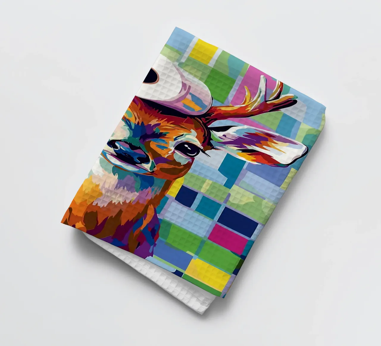 Cervo colorato con rotolo di carta igienica canovaccio da cucina da JoyWalkerShop