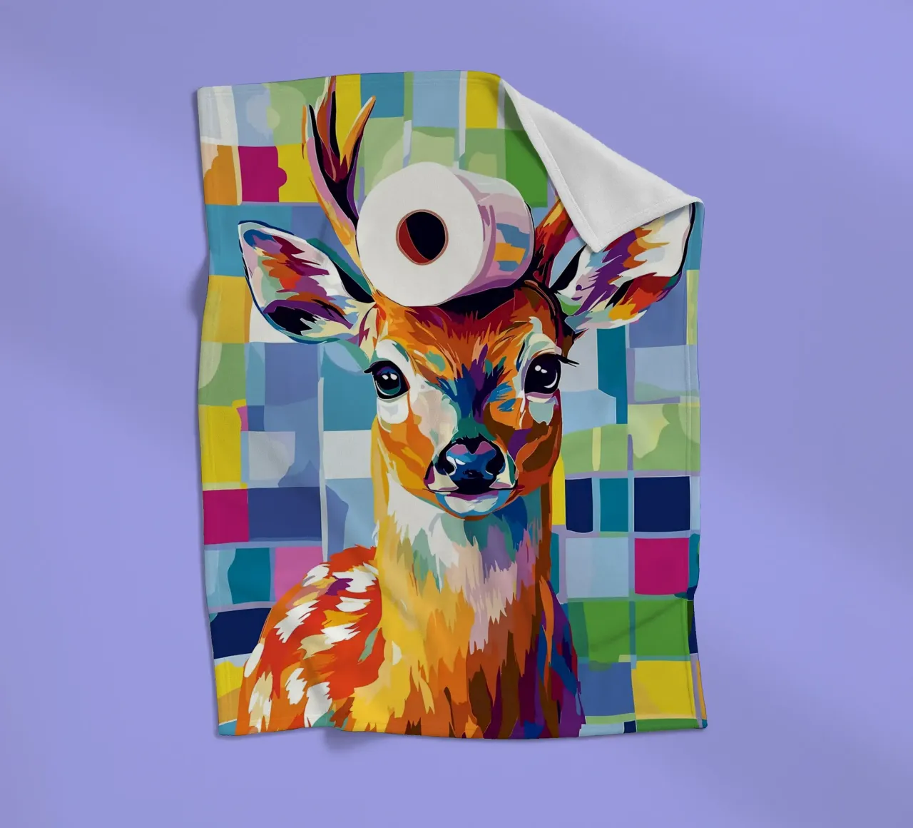 Cervo colorato con rotolo di carta igienica coperta in pile da JoyWalkerShop