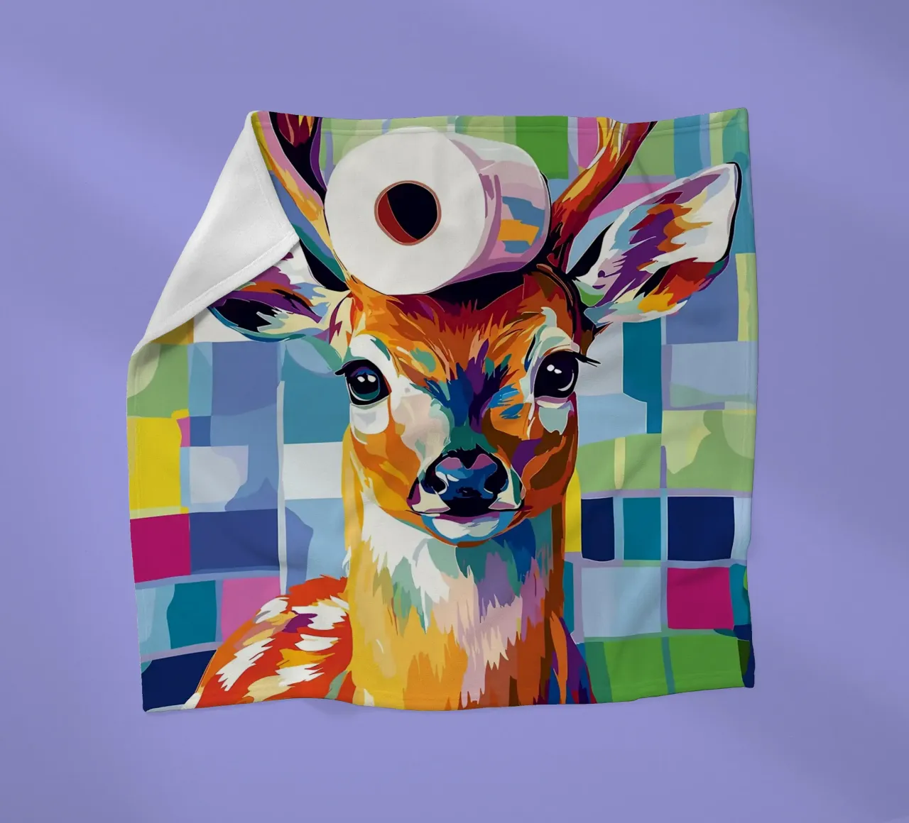 Cervo colorato con rotolo di carta igienica coperta in pile da JoyWalkerShop