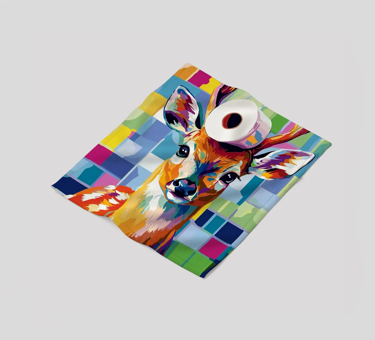 Cervo colorato con rotolo di carta igienica coperta in pile da JoyWalkerShop