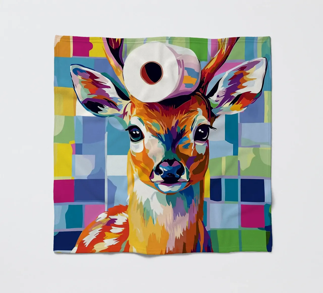 Cervo colorato con rotolo di carta igienica coperta in pile da JoyWalkerShop