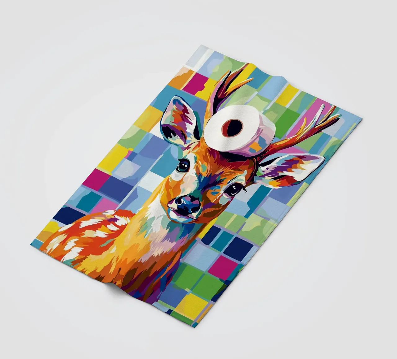 Cervo colorato con rotolo di carta igienica coperta in pile da JoyWalkerShop