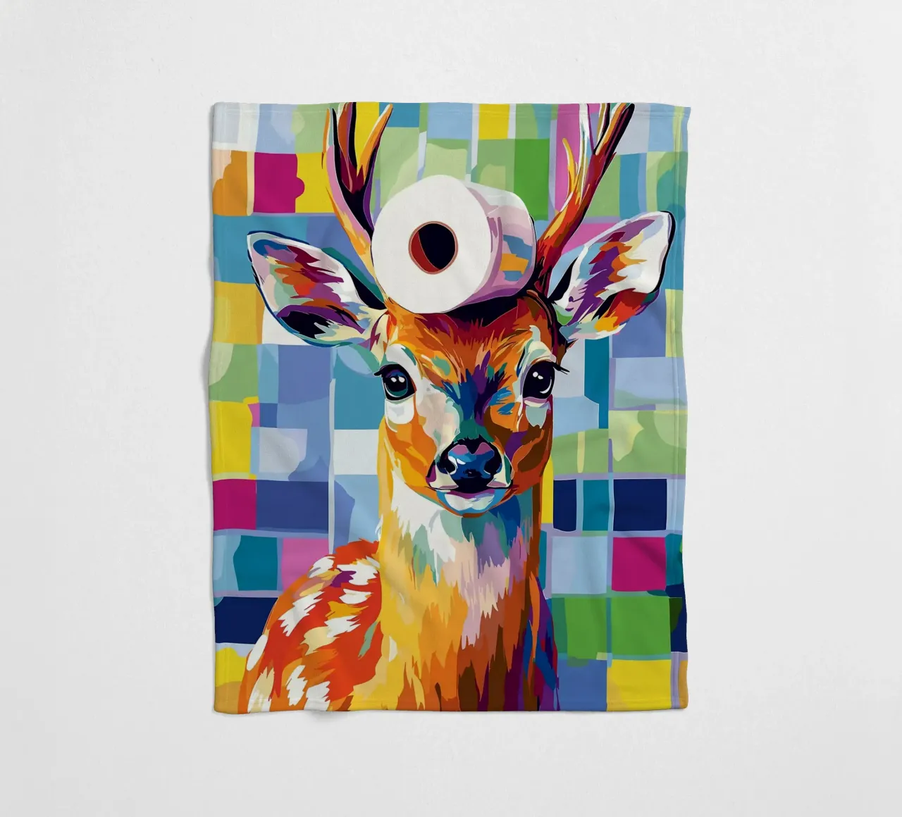 Cervo colorato con rotolo di carta igienica coperta in pile da JoyWalkerShop
