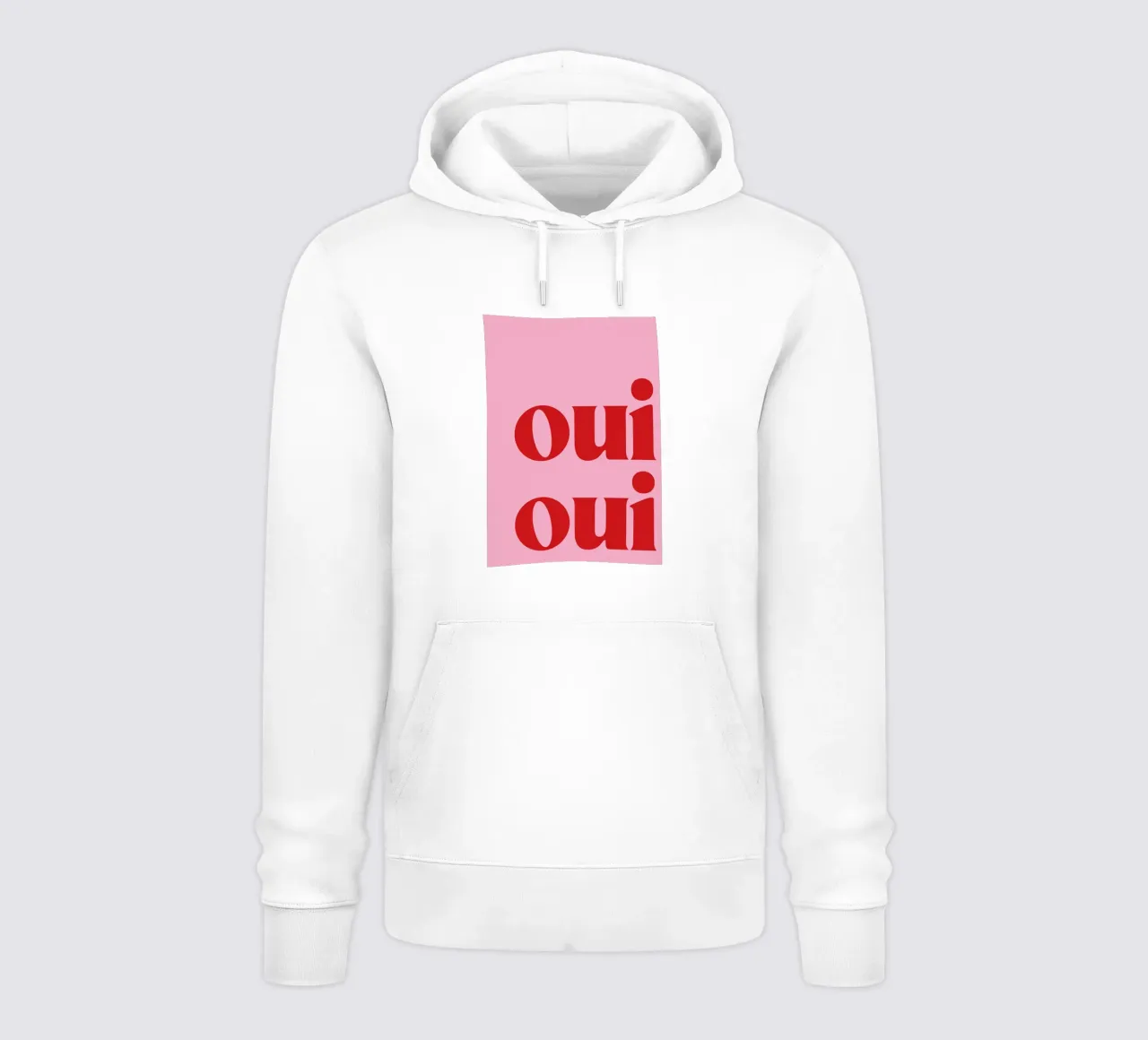Stampa Oui Oui in rosa felpa con cappuccio da pdigitalprints