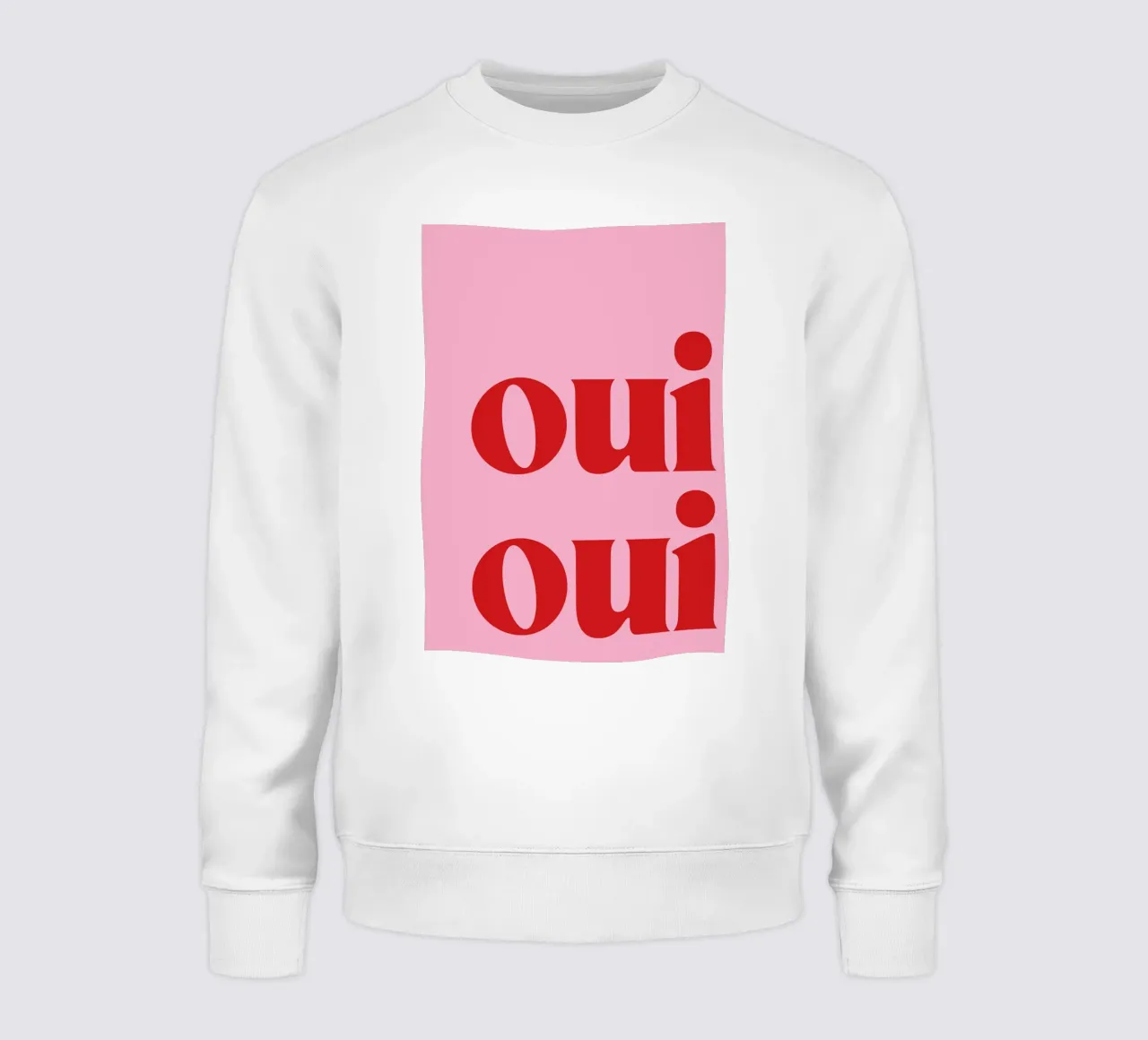 Oui Oui Print In Roze sweatshirt van pdigitalprints