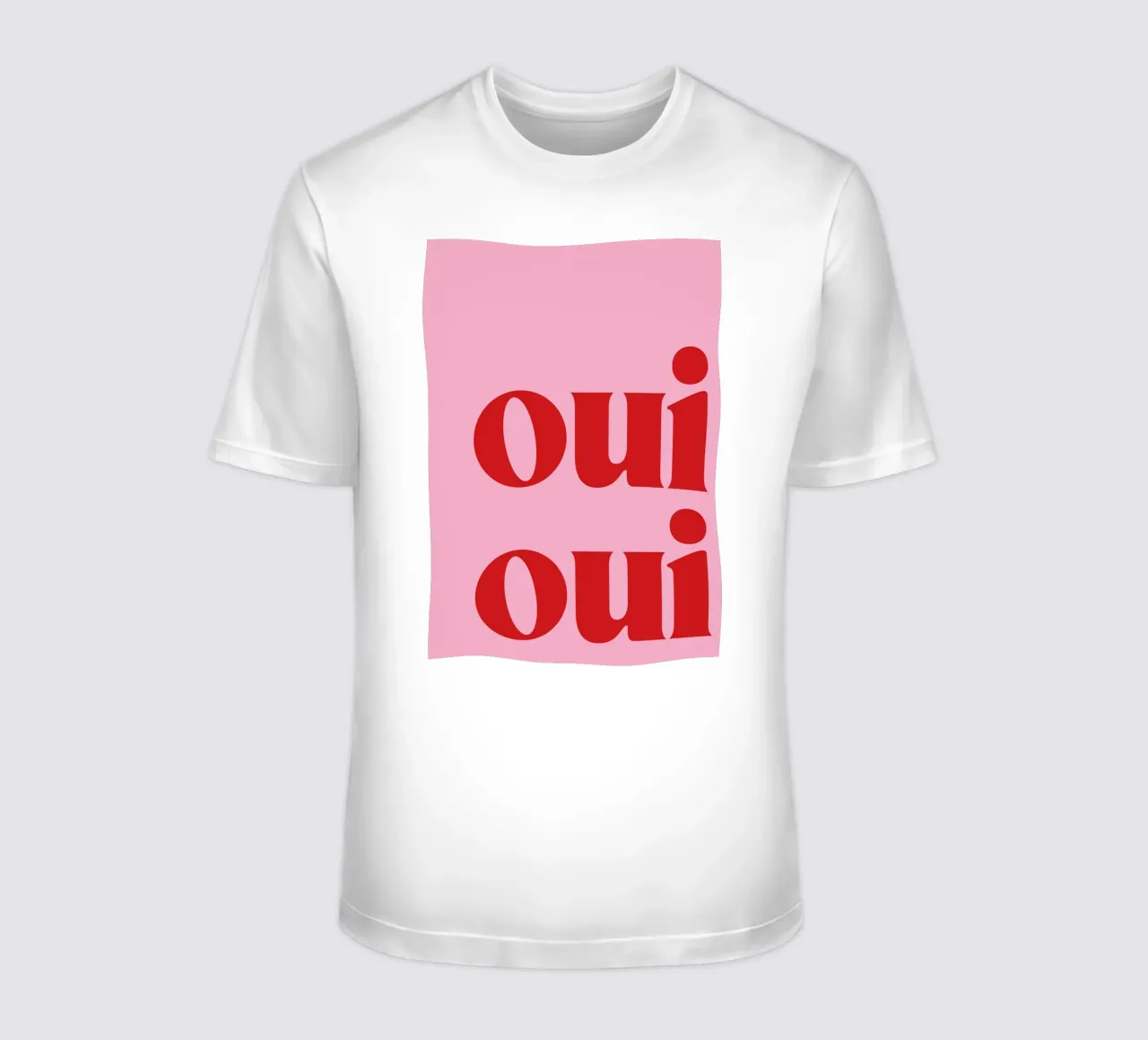 Stampa Oui Oui in rosa t-shirt da pdigitalprints