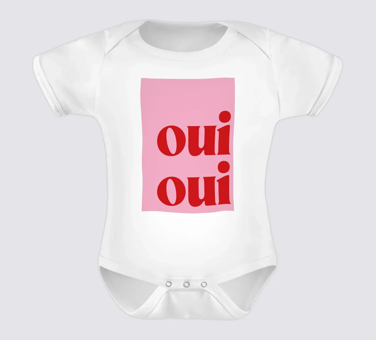 Oui Oui Print In Roze babyrompertje korte mouwen van pdigitalprints