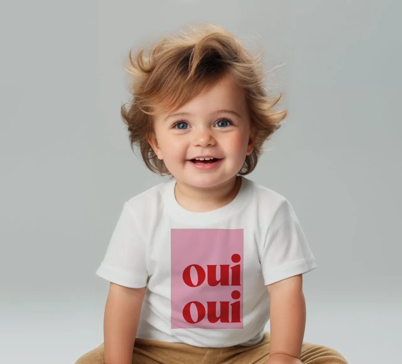 Stampa Oui Oui in rosa maglietta neonato da pdigitalprints