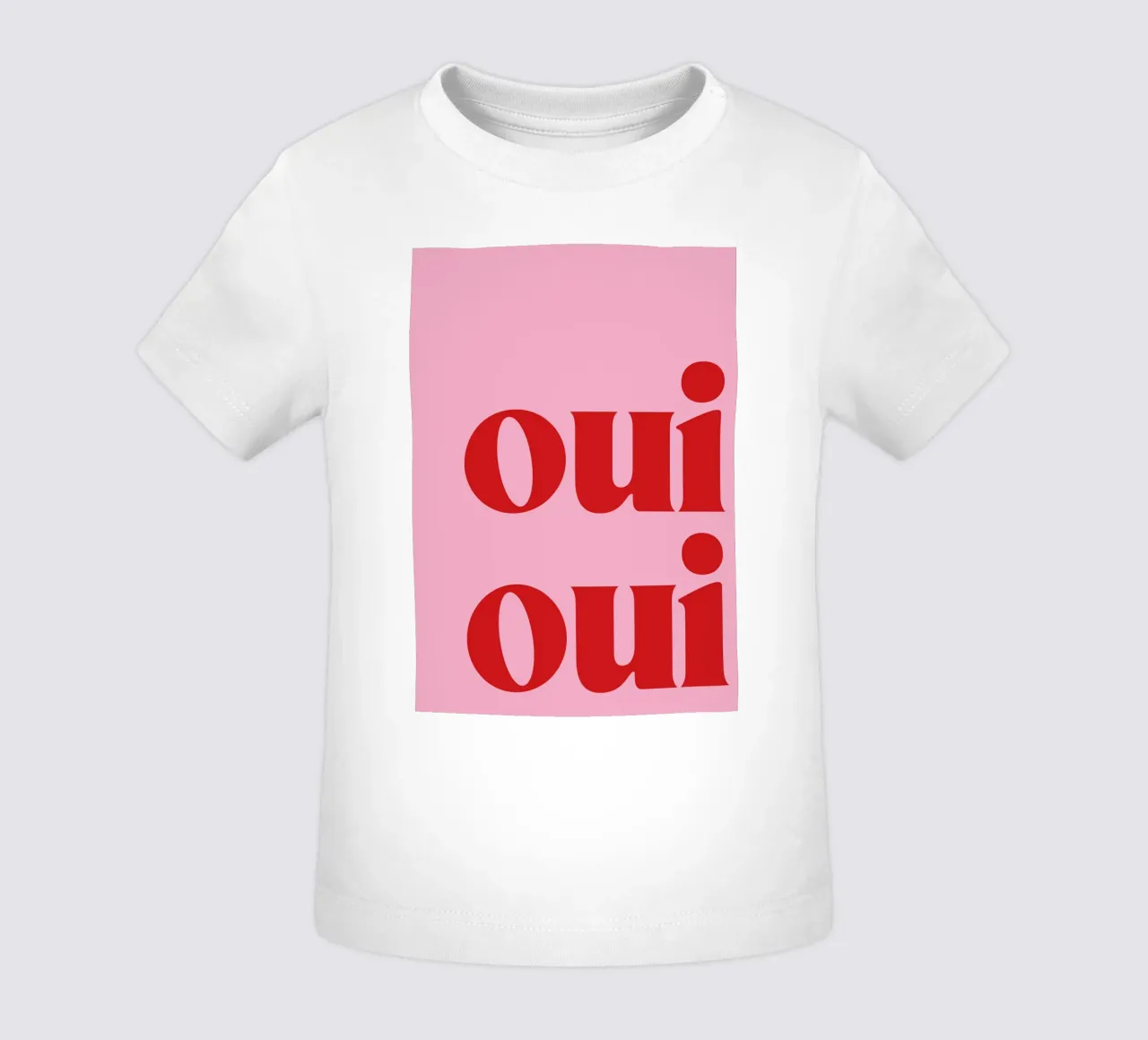 Stampa Oui Oui in rosa maglietta neonato da pdigitalprints