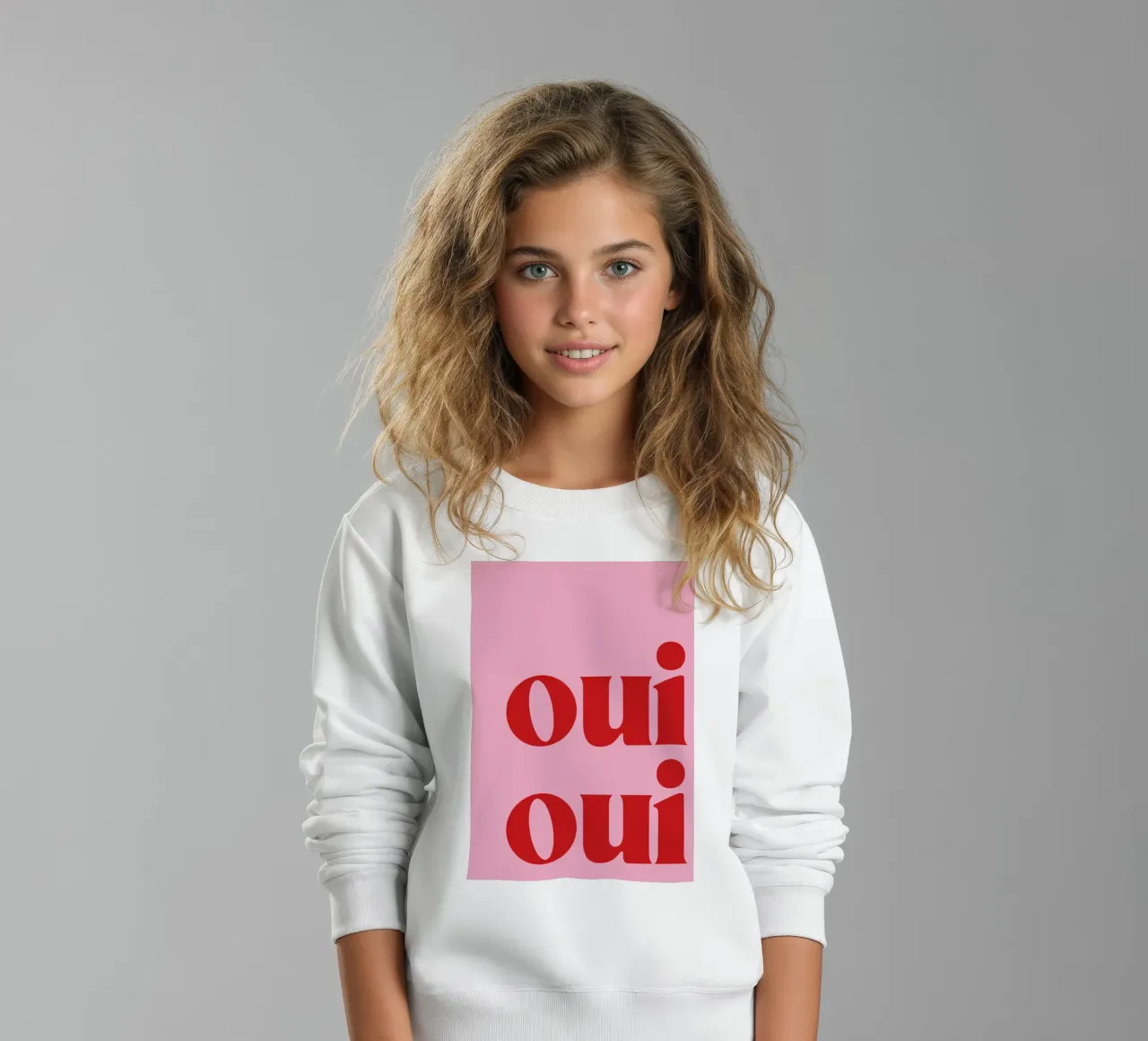 Stampa Oui Oui in rosa felpa bambino da pdigitalprints