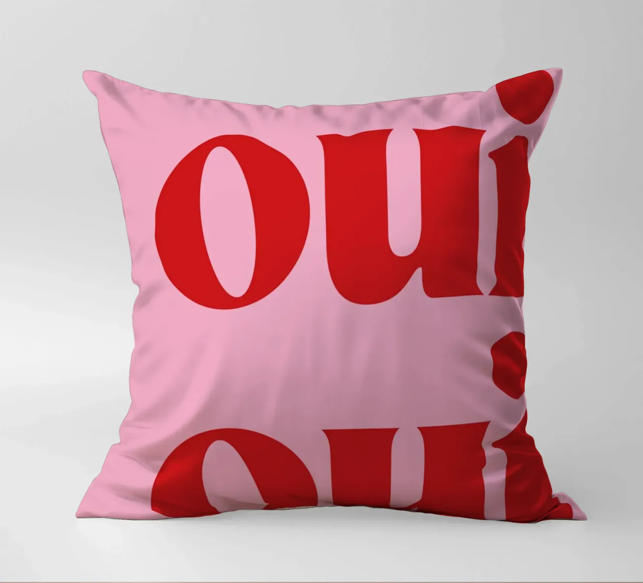 Stampa Oui Oui in rosa cuscino da pdigitalprints