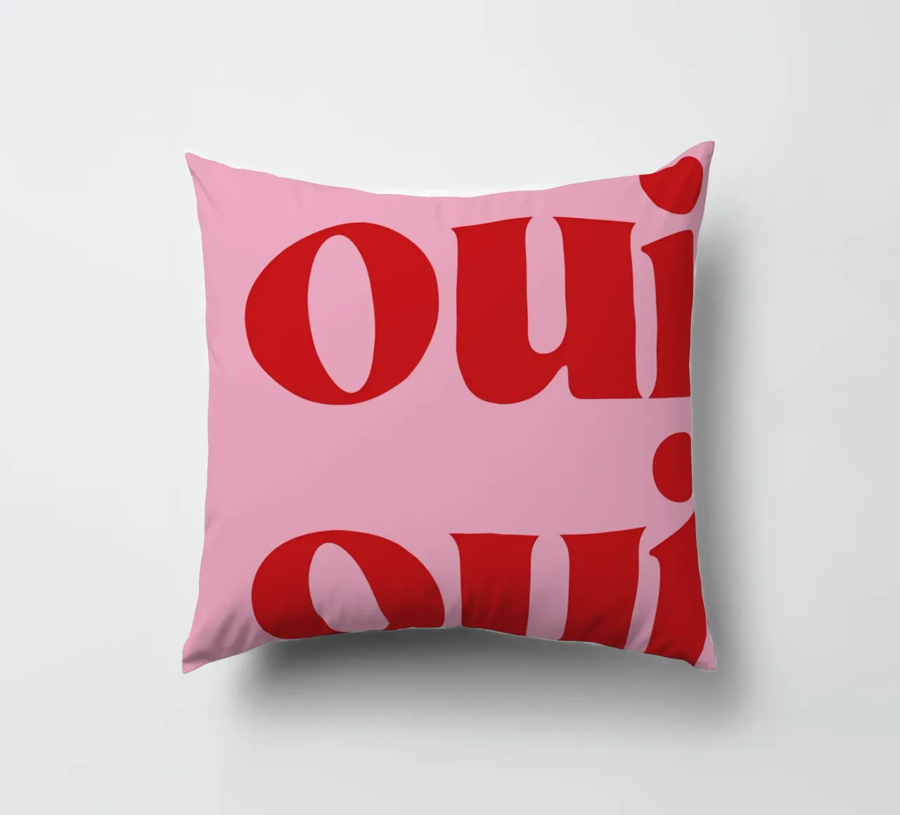 Stampa Oui Oui in rosa cuscino da pdigitalprints