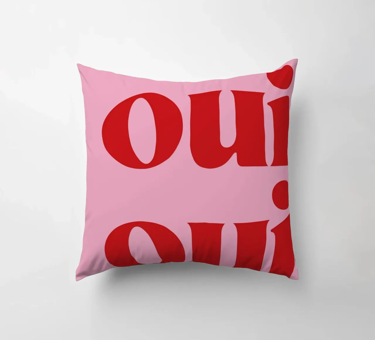Stampa Oui Oui in rosa cuscino da pdigitalprints