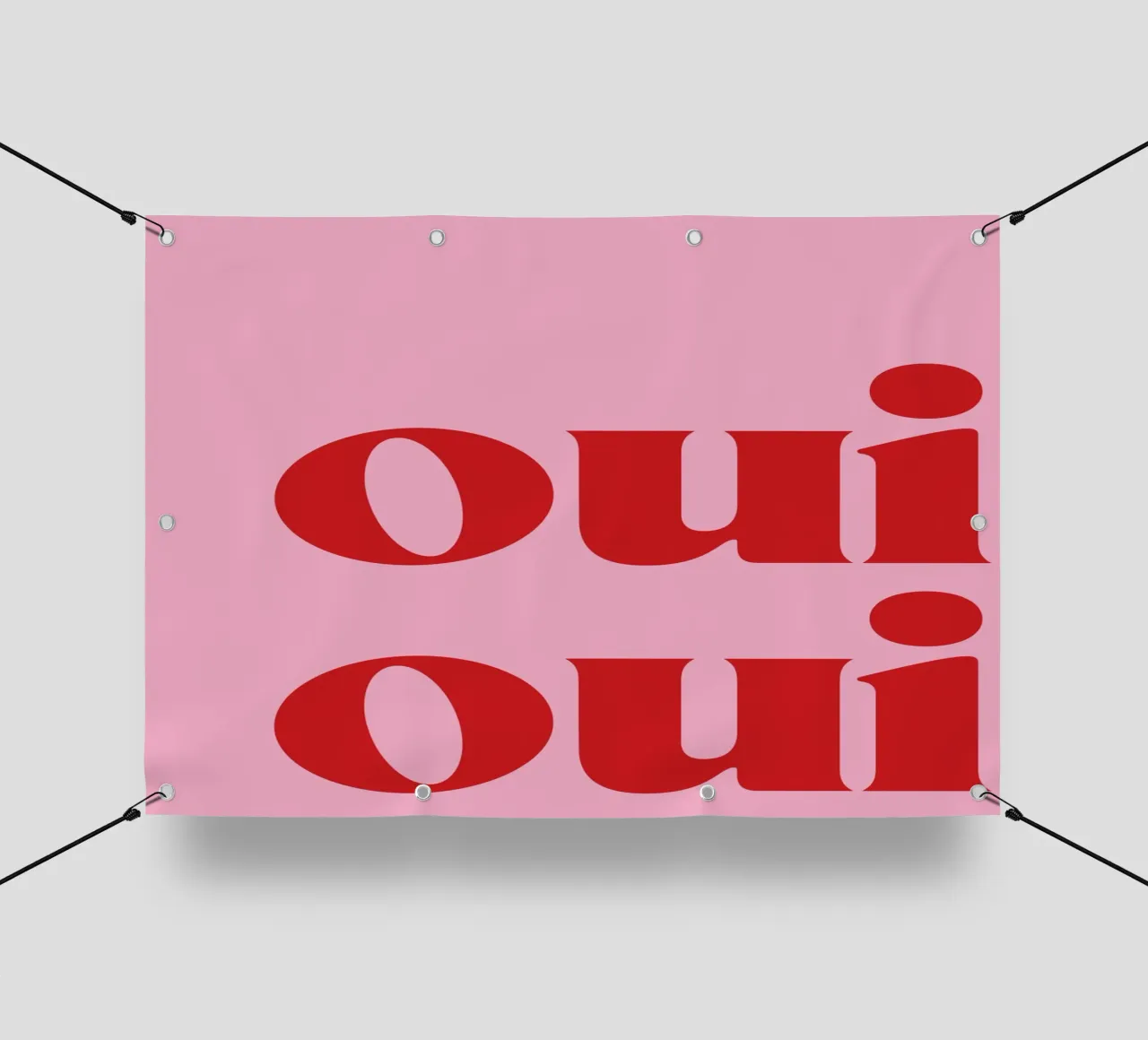 Stampa Oui Oui in rosa telo in pvc da pdigitalprints