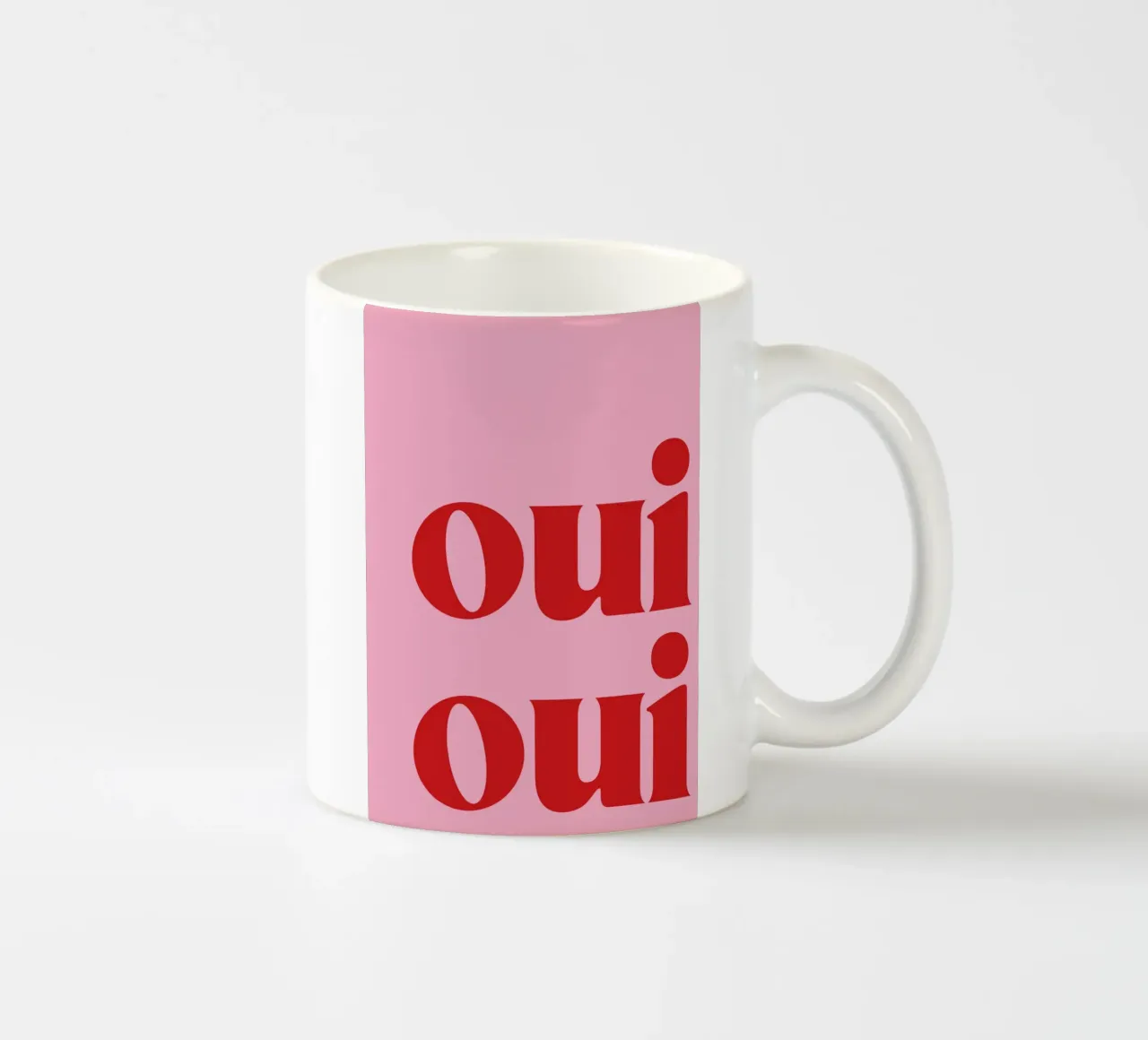 Oui Oui Print In Roze keramische mok van pdigitalprints