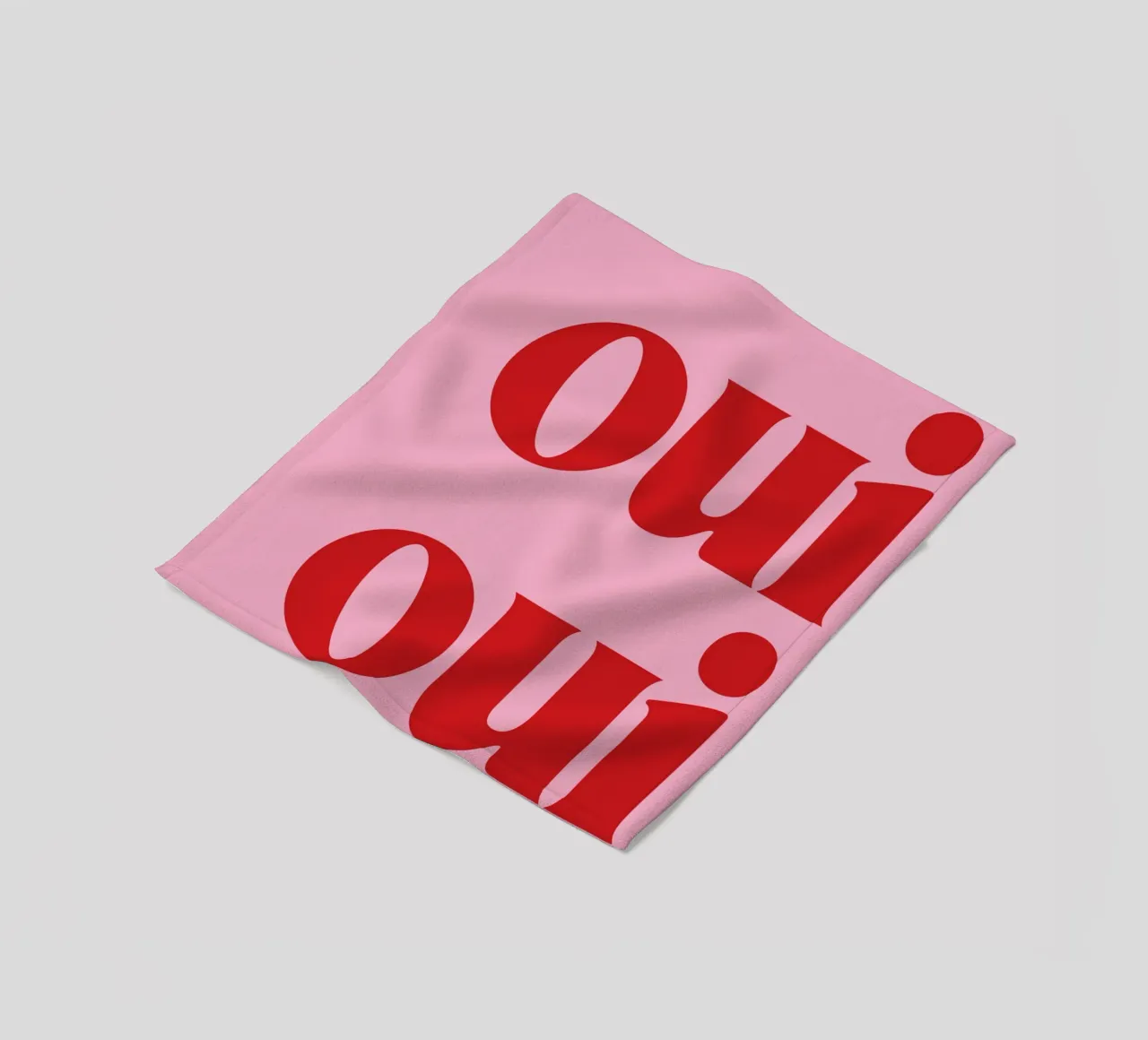 Oui Oui Print In Roze fleecedeken van pdigitalprints