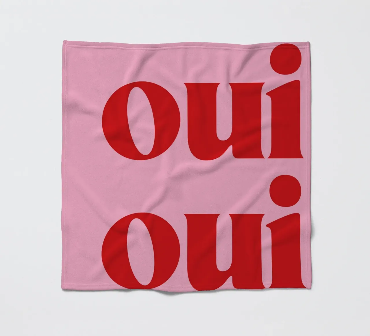 Oui Oui Print In Roze fleecedeken van pdigitalprints