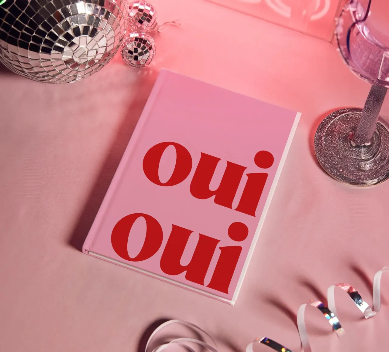 Oui Oui Print In Pink notebook by pdigitalprints