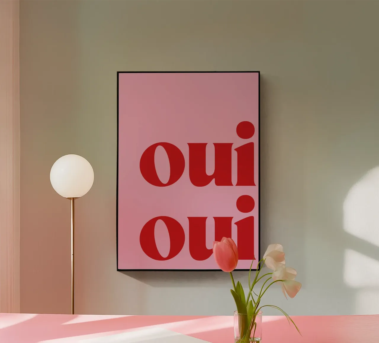 Stampa Oui Oui in rosa plexiglass da pdigitalprints