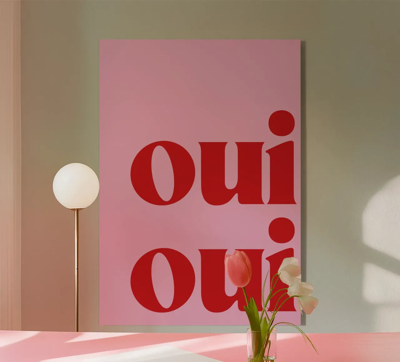 Stampa Oui Oui in rosa plexiglass da pdigitalprints