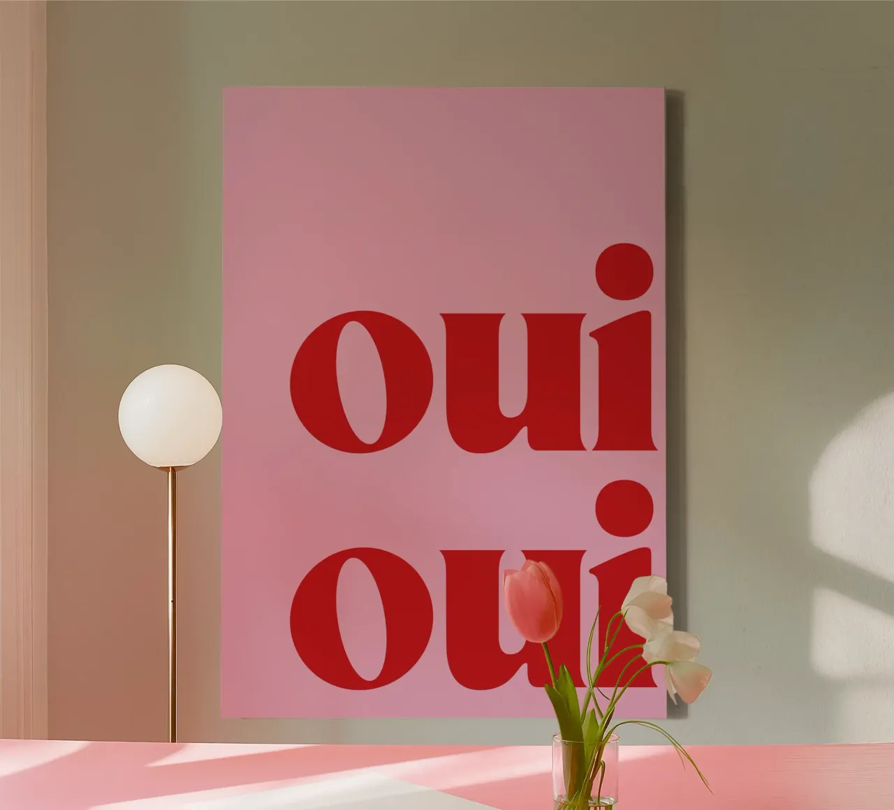 Oui Oui Print In Pink canvas by pdigitalprints