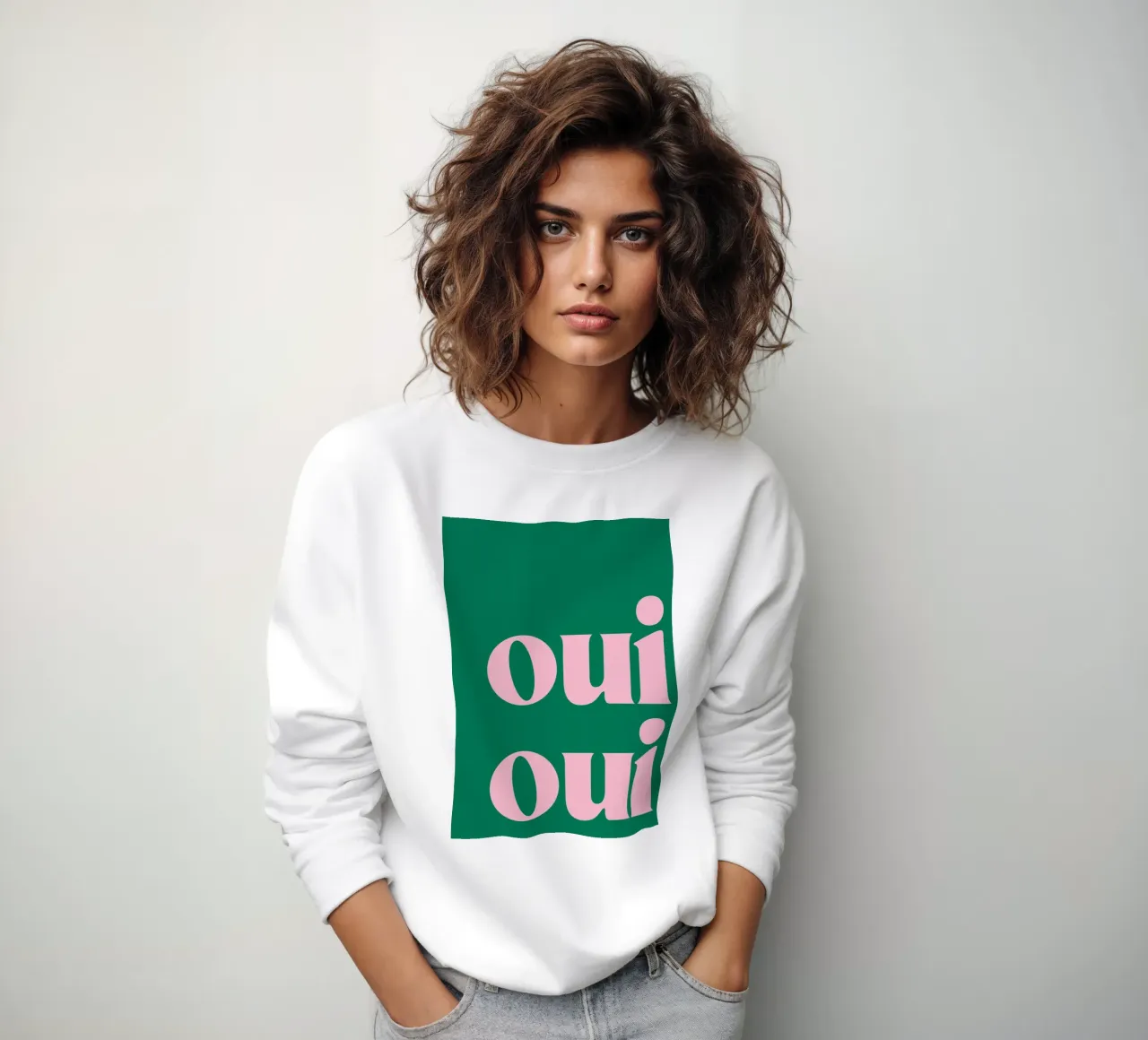 Oui Oui Impression en vert sweat de pdigitalprints