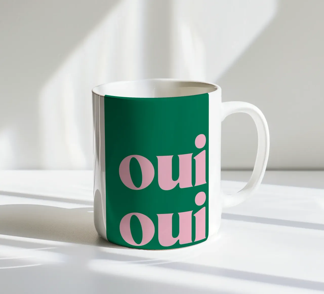 Oui Oui Impression en vert mug en céramique de pdigitalprints