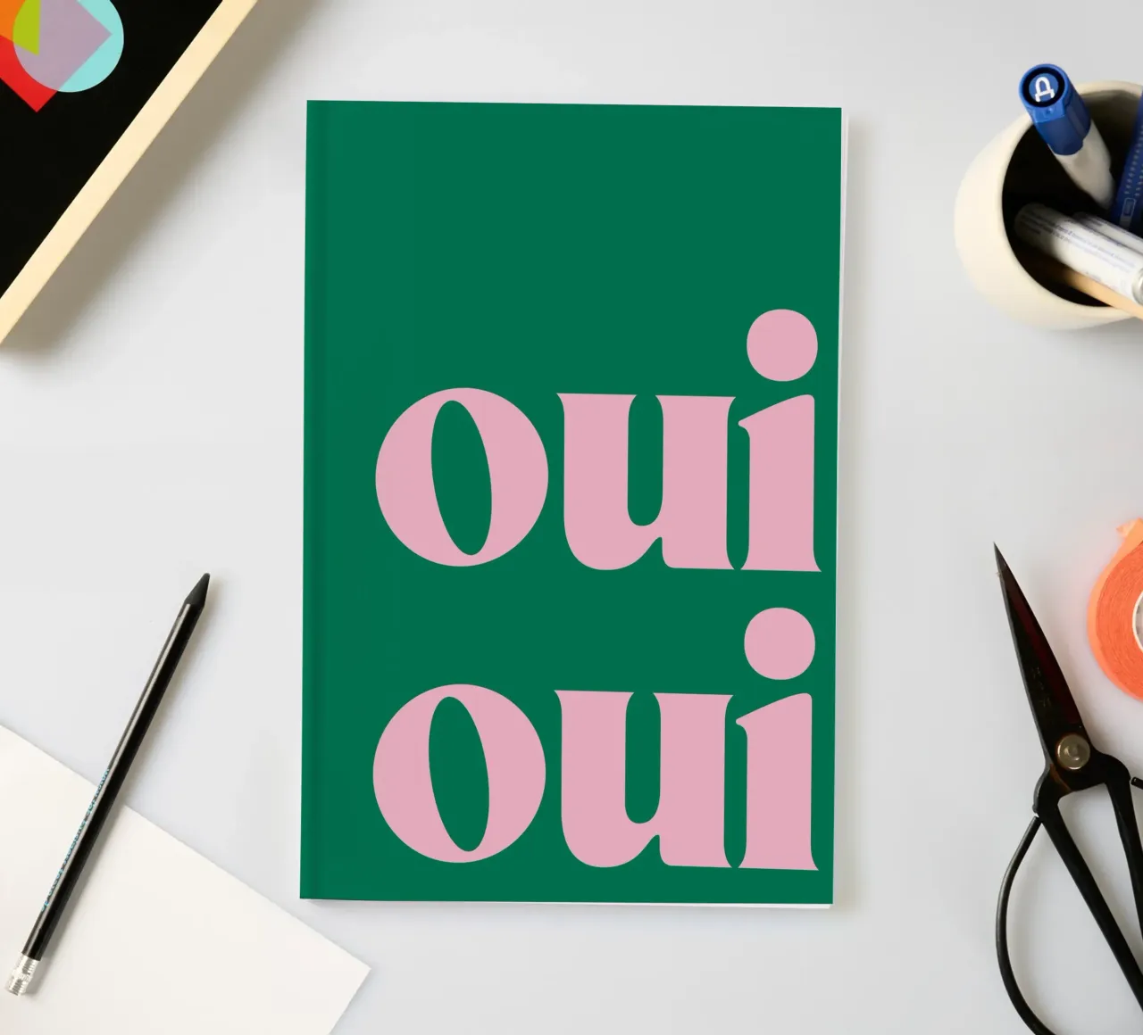 Yes Yes Print in green notebook by pdigitalprints