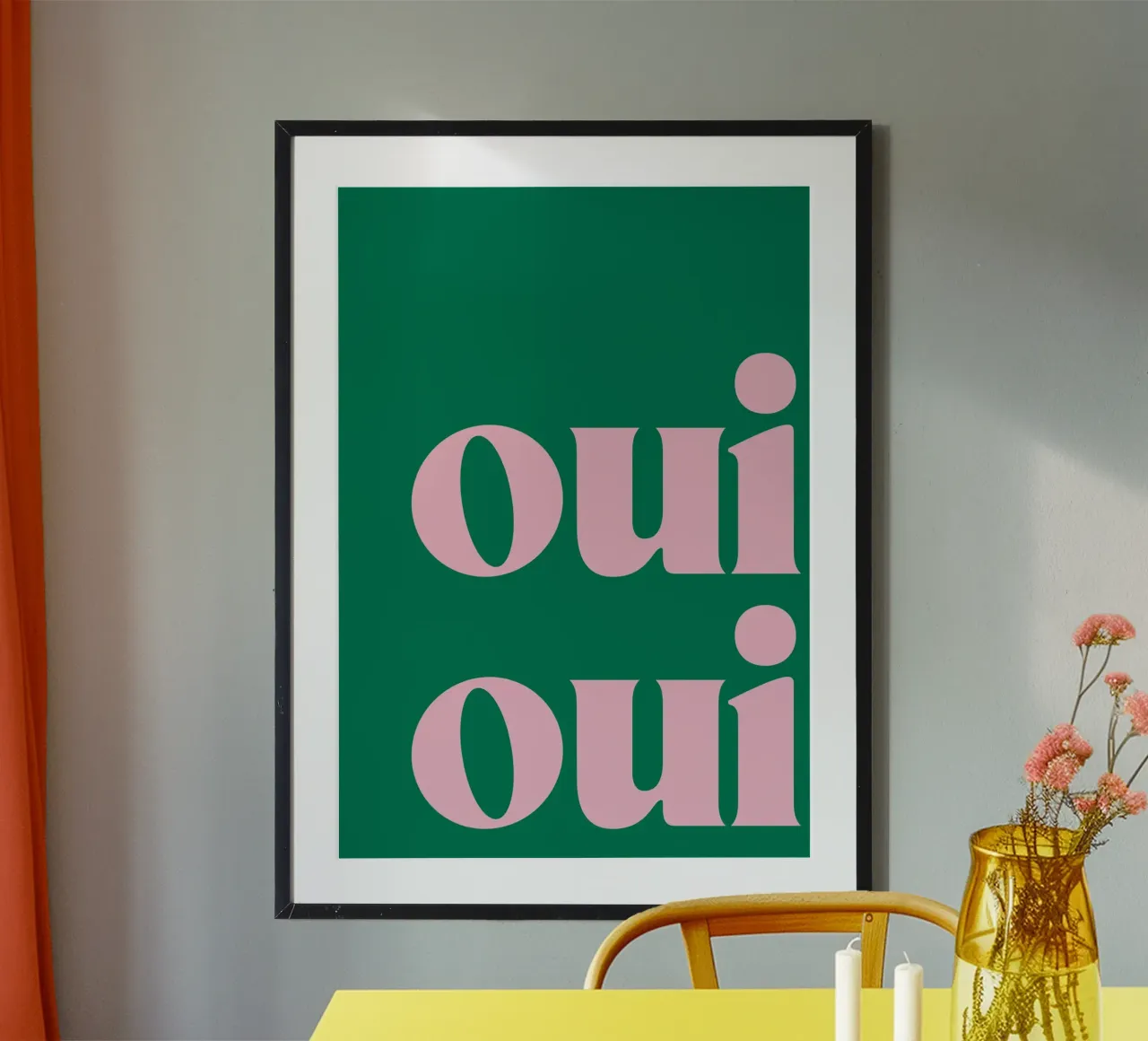 Oui Oui Impression en vert hahnemühle de pdigitalprints