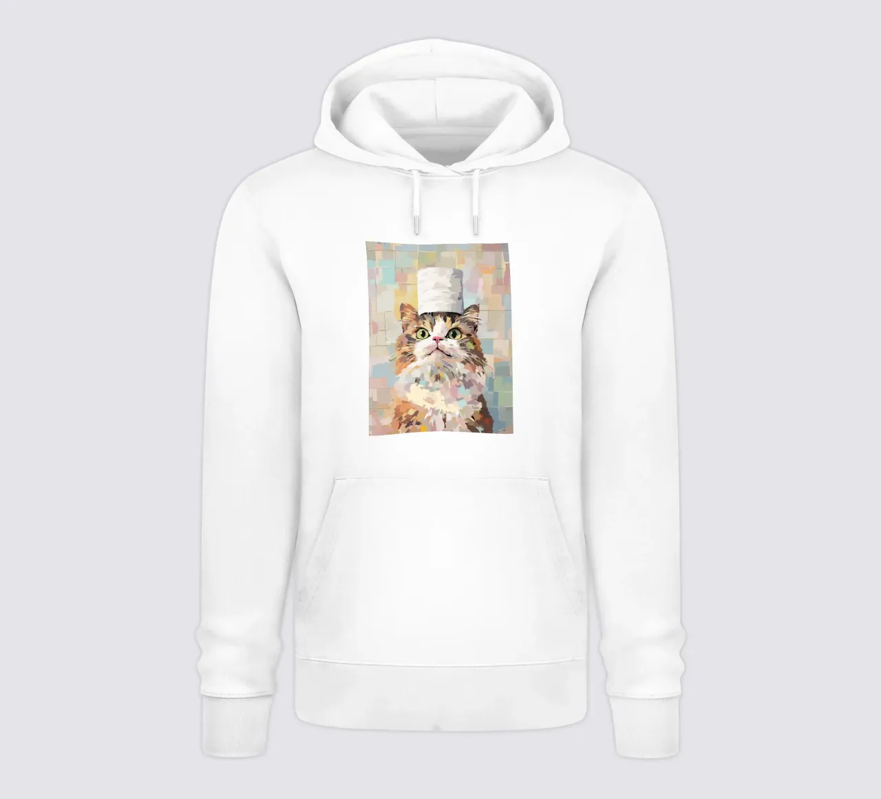 Gatto con cappello pittura felpa con cappuccio da JoyWalkerShop