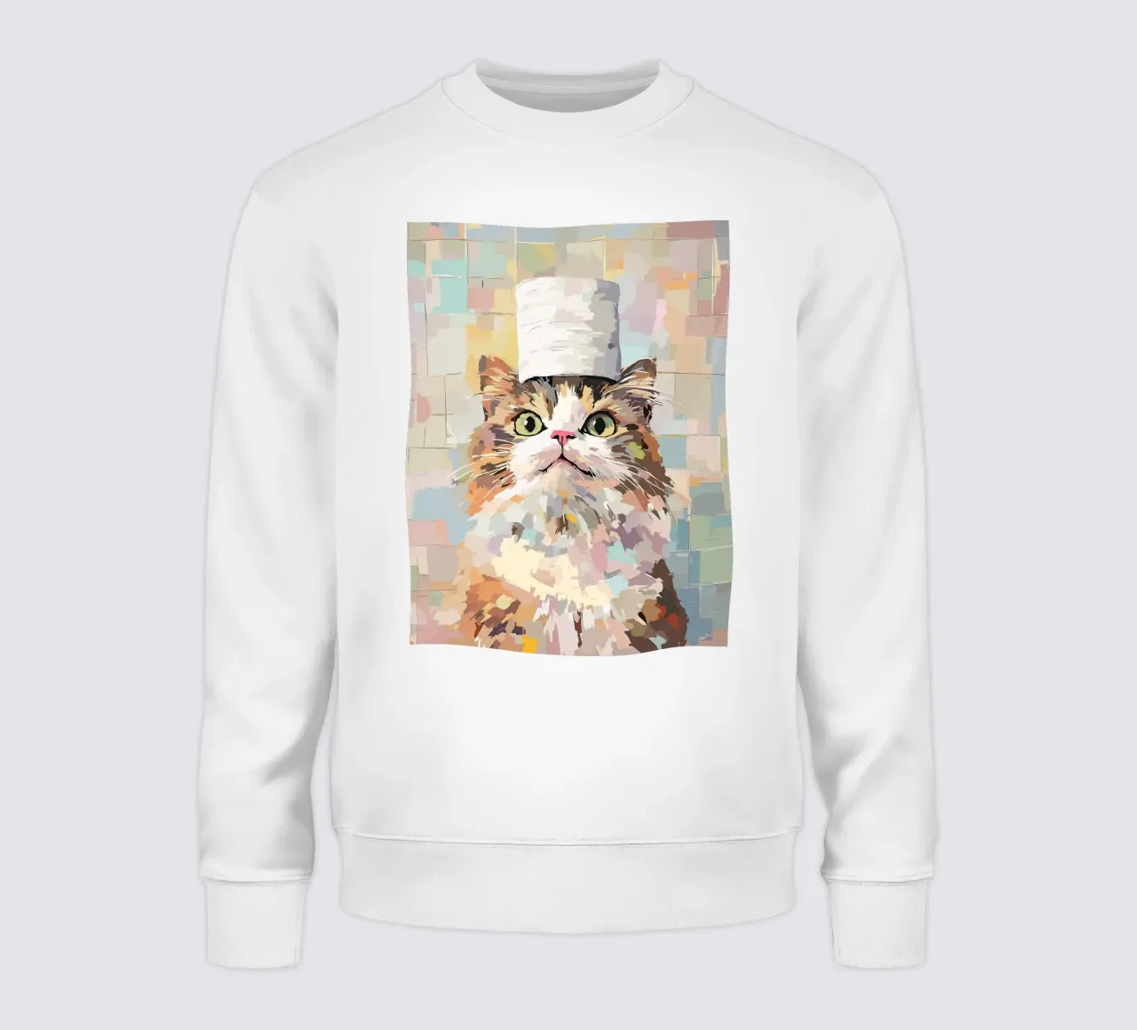Gatto con cappello pittura felpa da JoyWalkerShop
