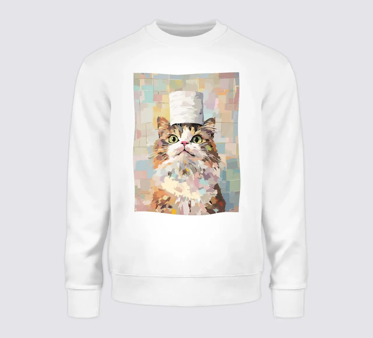 Gatto con cappello pittura felpa da JoyWalkerShop