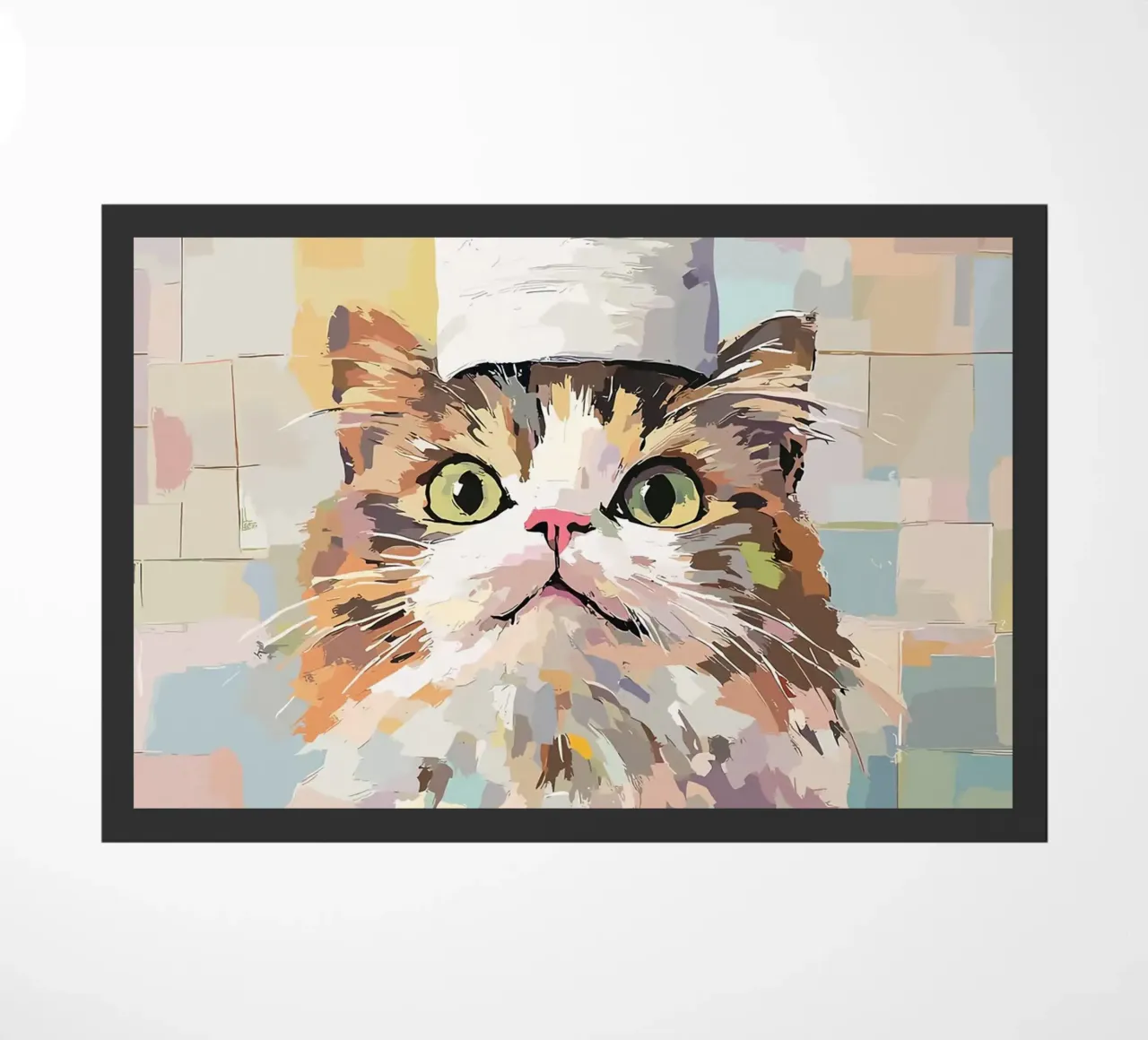 Gatto con cappello pittura zerbino da JoyWalkerShop