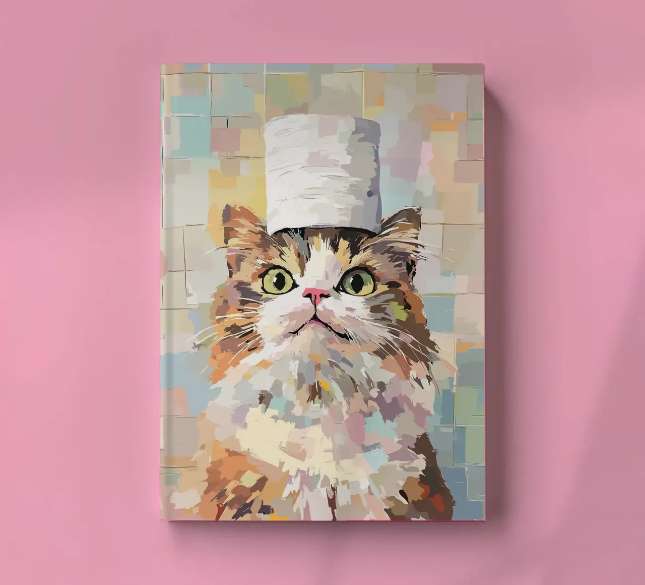Cat with Hat Painting notebook by JoyWalkerShop